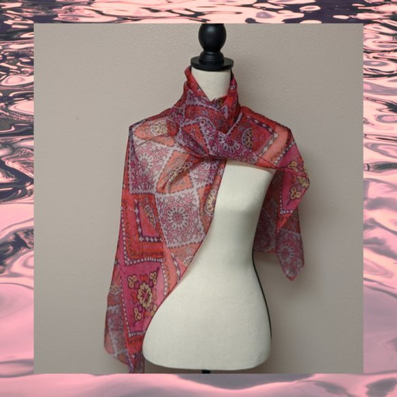 COLLECTION XIIX Geisha Oblong Red Wrap Scarf - Picture 2 of 7